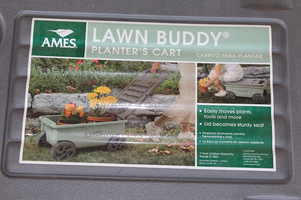 Ames Lawn Buddy Planters Cart with Shears and Gloves