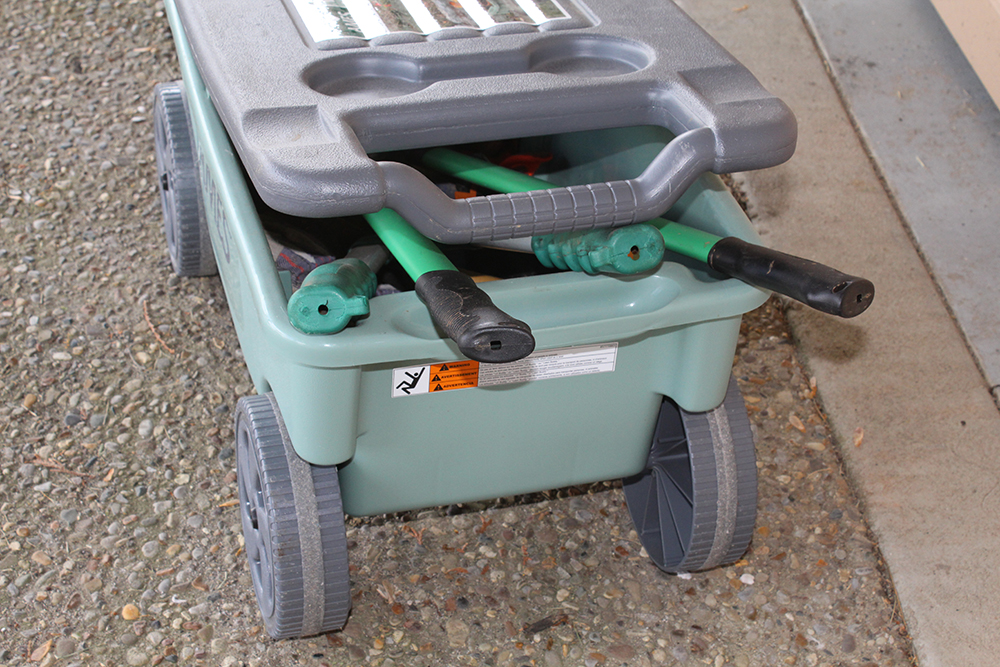 Ames Lawn Buddy Planters Cart with Shears and Gloves