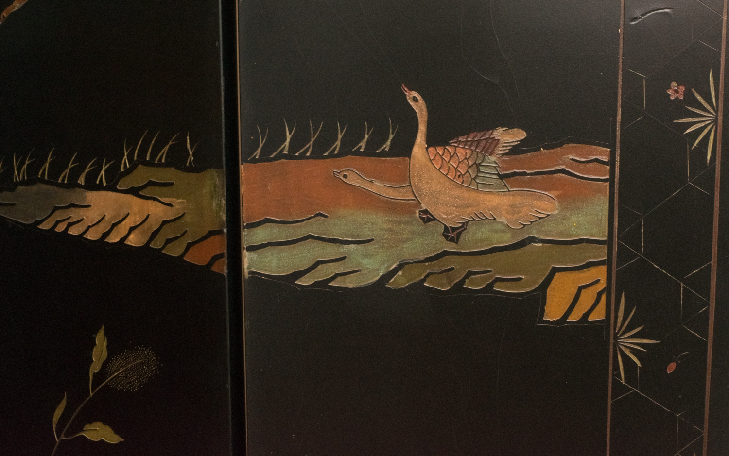 Asian Carved Wood Room Divider