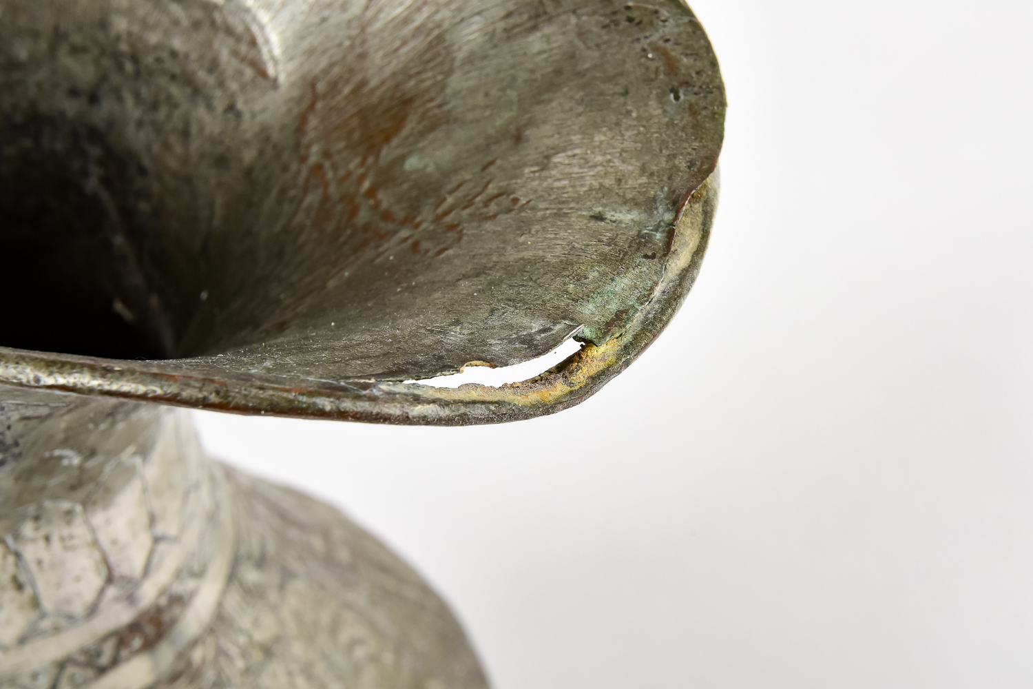 Antique Copper and Brass Pitcher and Silver Plated Dish