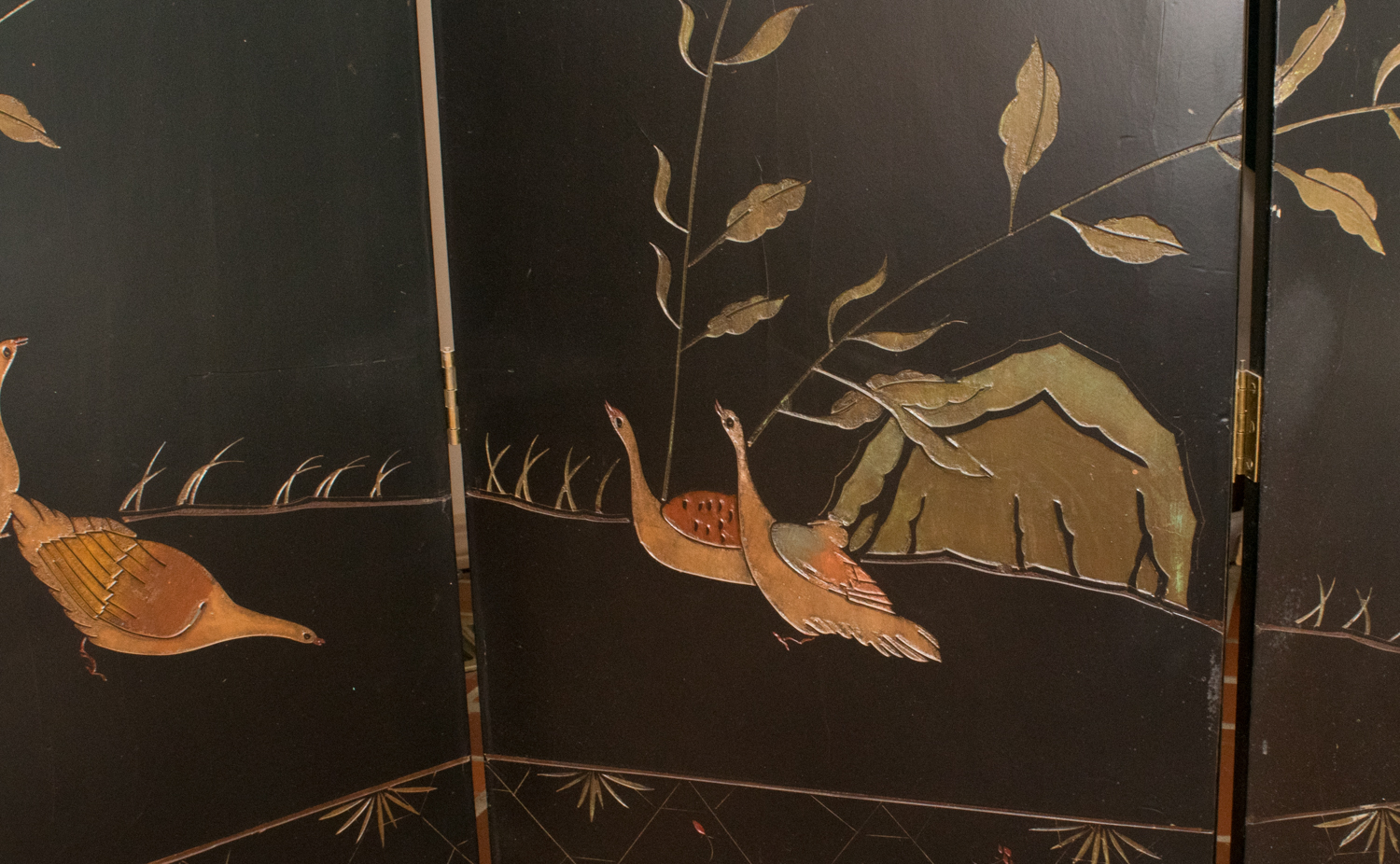 Asian Carved Wood Room Divider