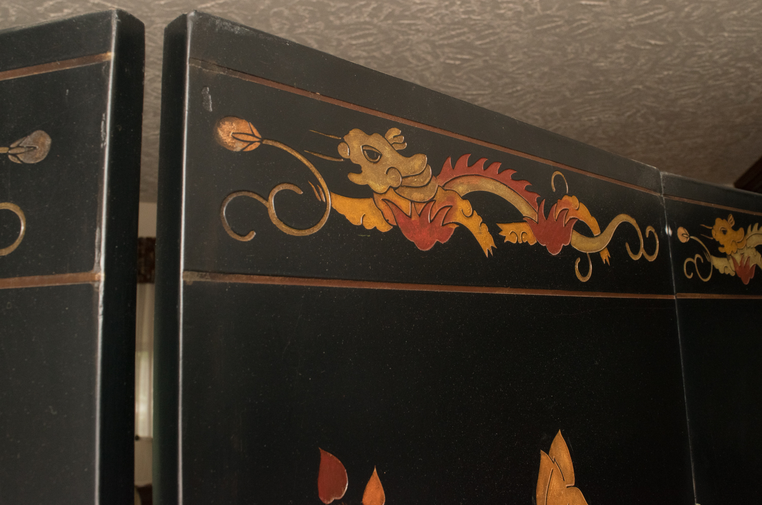 Asian Carved Wood Room Divider