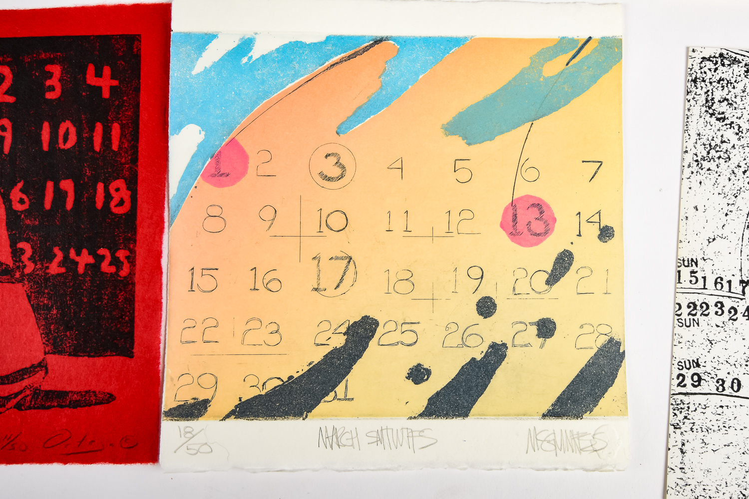 Scarce 1989 Signed Limited Edition Calendar Prints