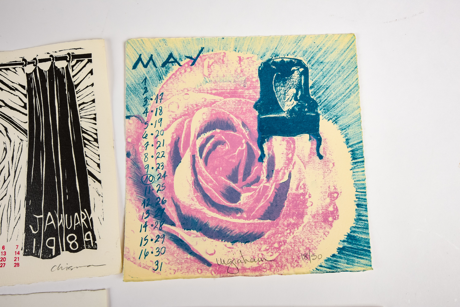 Scarce 1989 Signed Limited Edition Calendar Prints