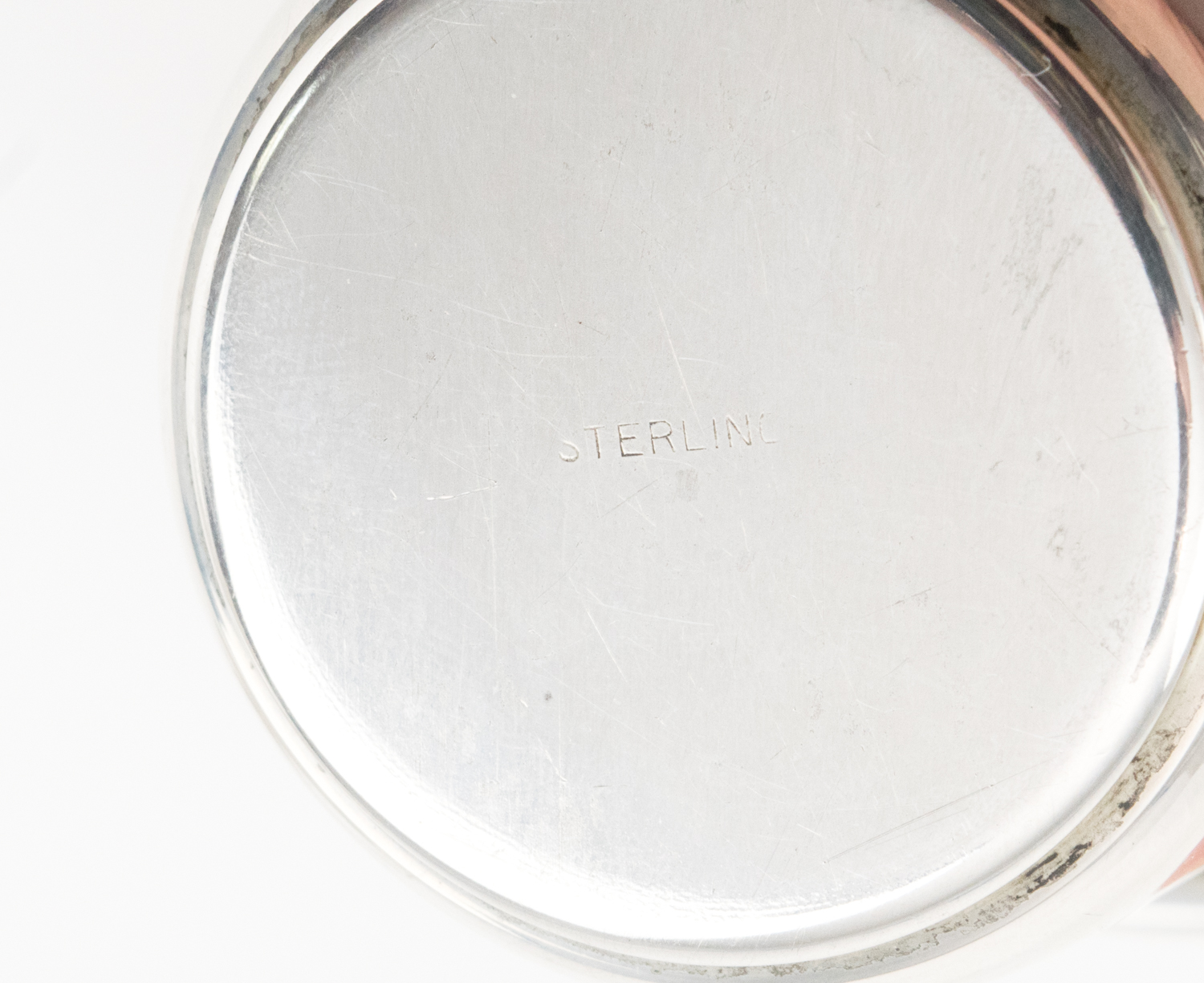 Set of Four Etched Sterling Silver Cups