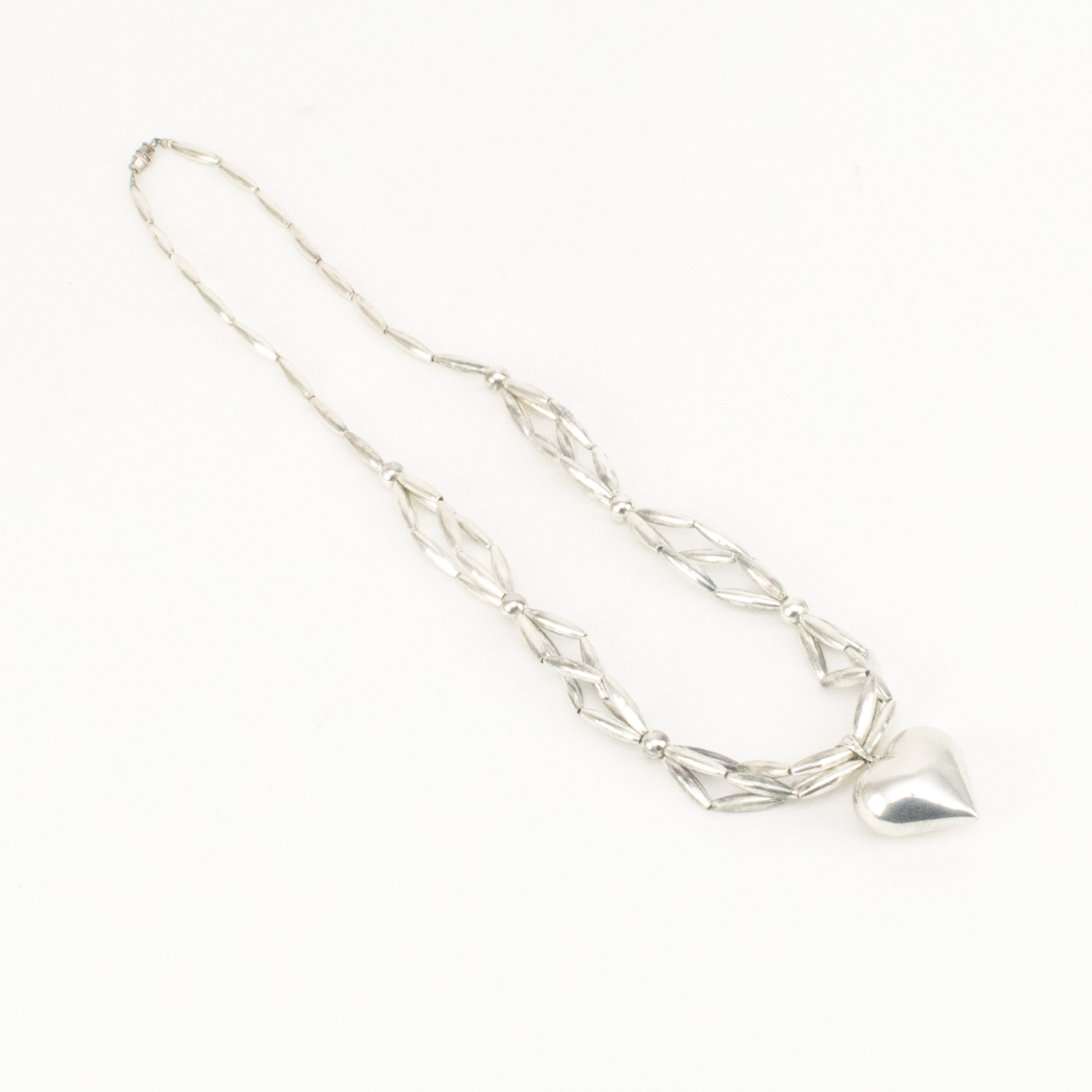Silver Tone Heart Necklace