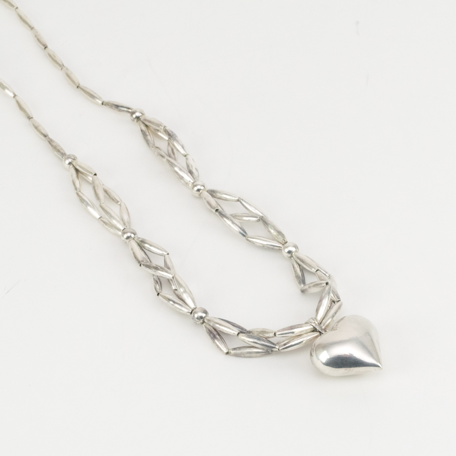 Silver Tone Heart Necklace