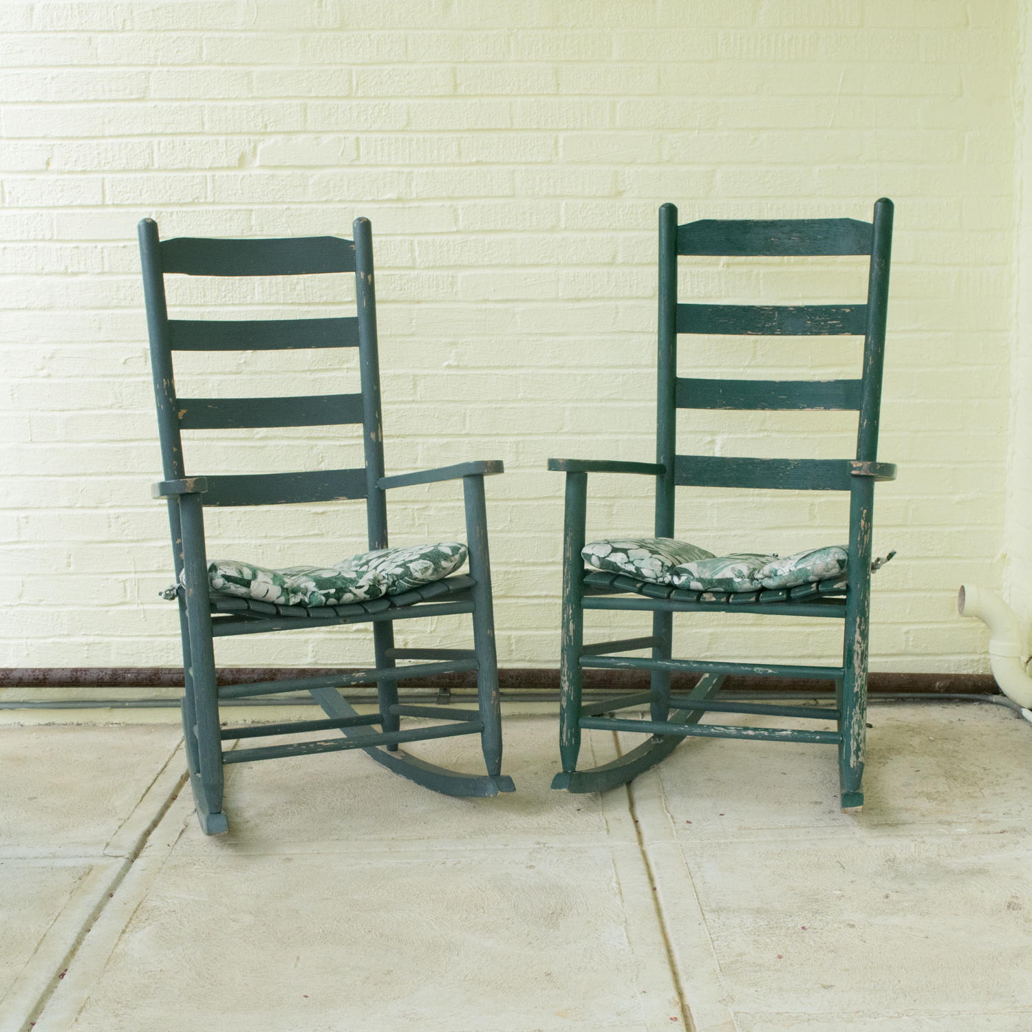 Pair of Ladder Back Rocking Chairs
