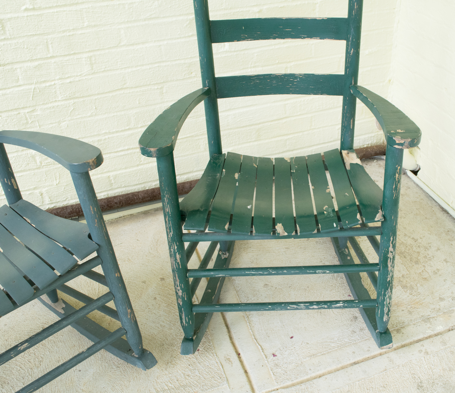 Pair of Ladder Back Rocking Chairs