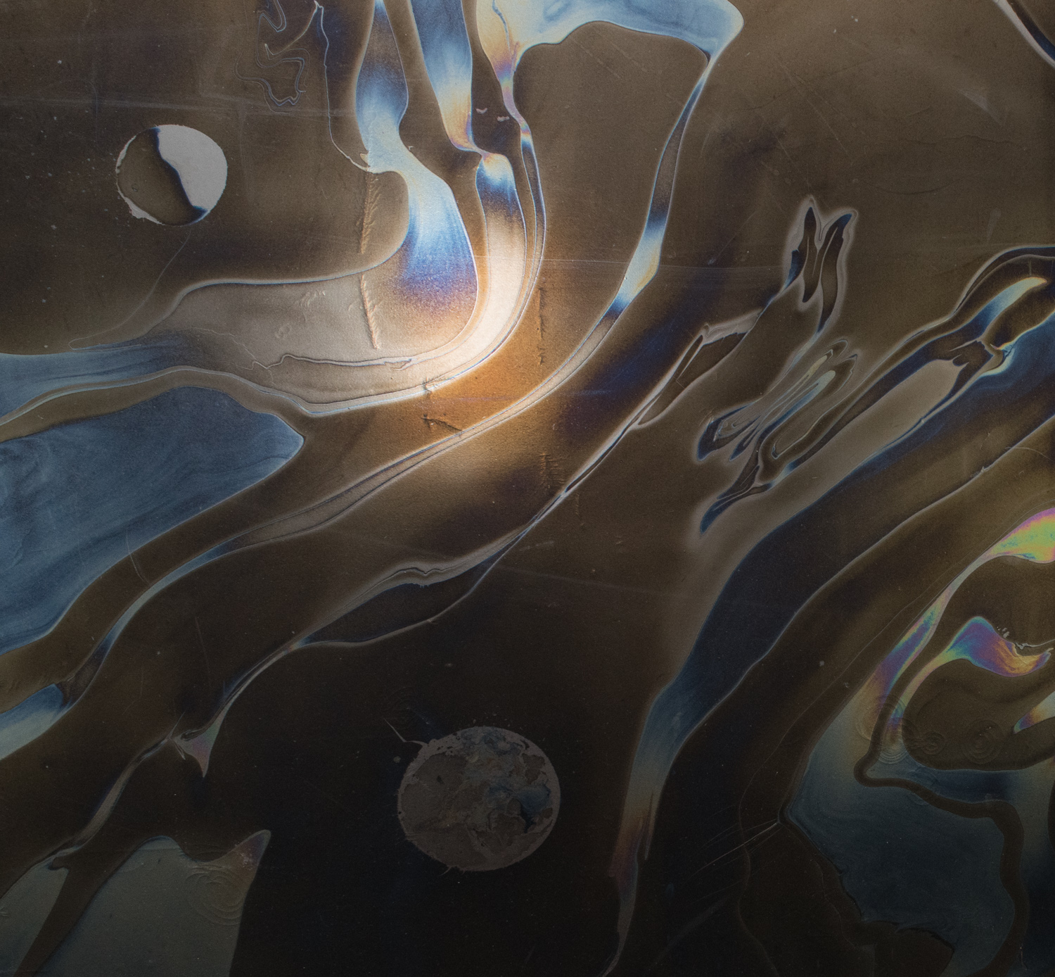 Abstract Iridescent Mixed Media Painting