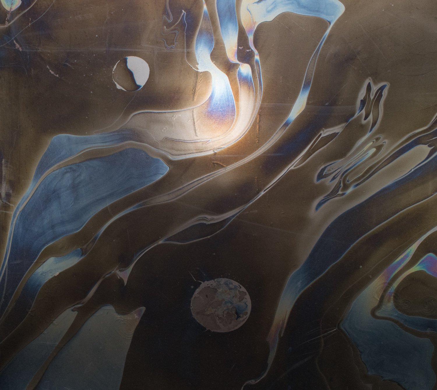 Abstract Iridescent Mixed Media Painting