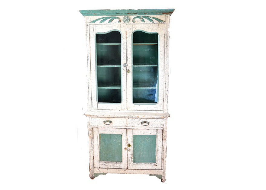 Antique Victorian Painted Hutch