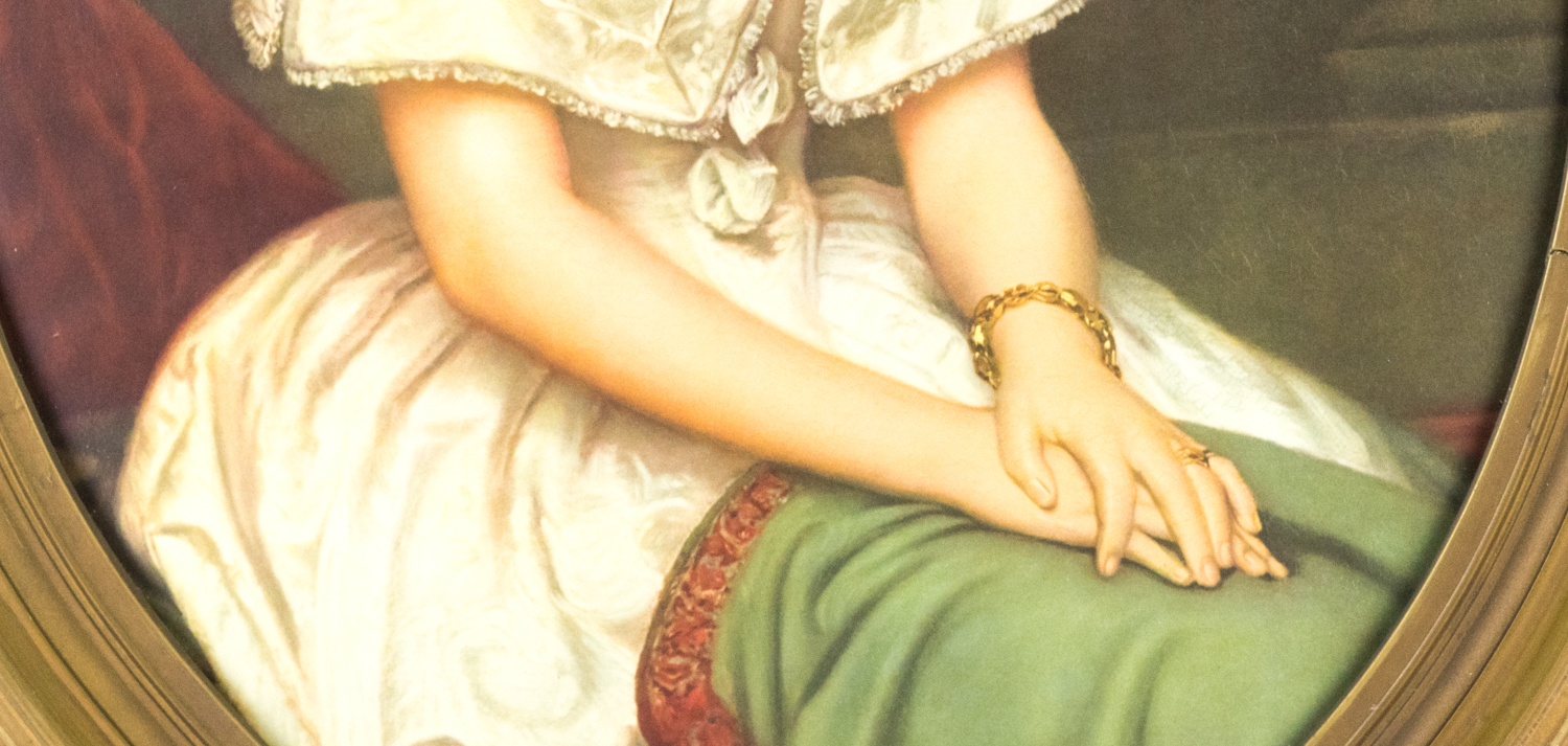 Framed Lithograph Depicting a Young Woman