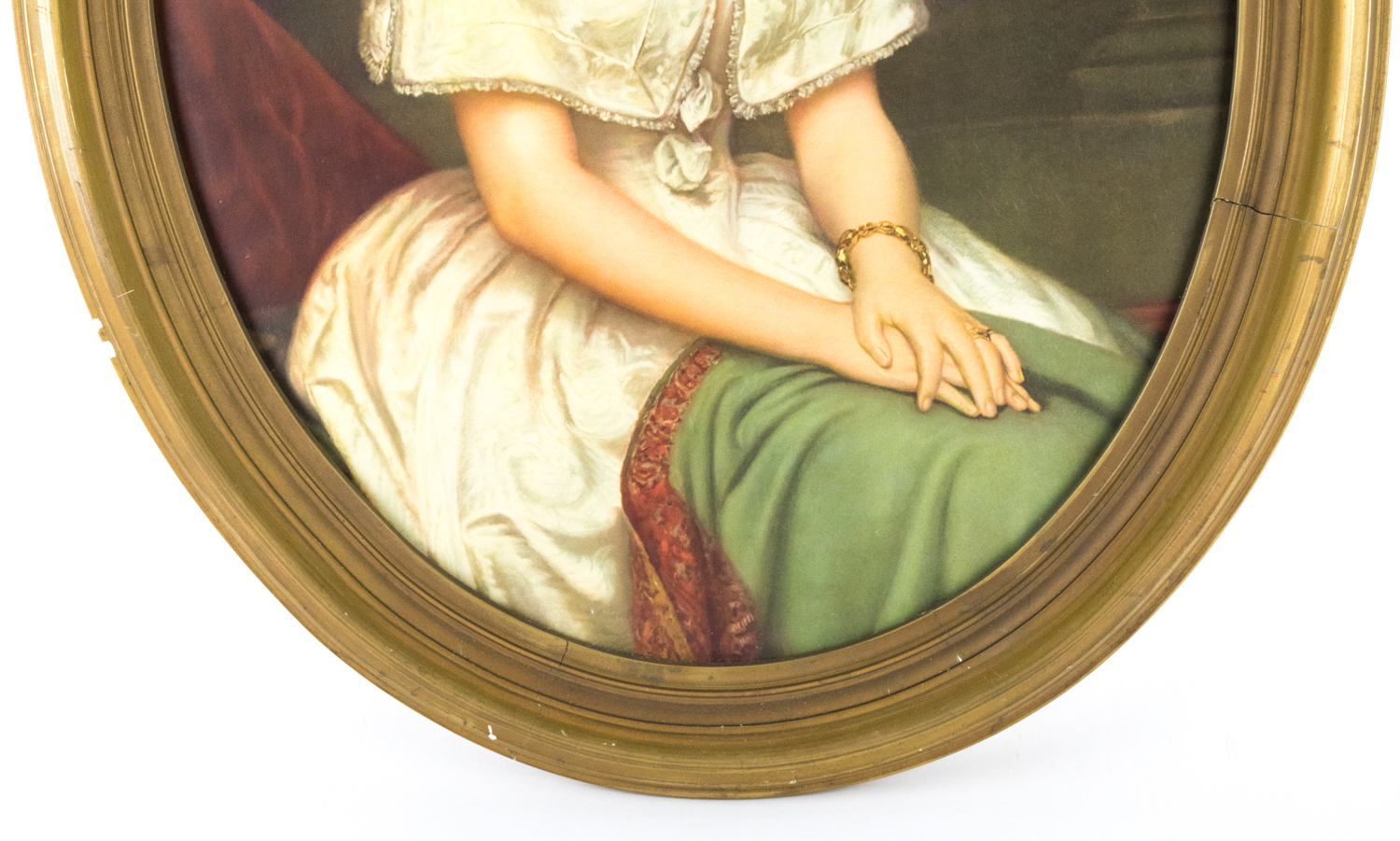 Framed Lithograph Depicting a Young Woman