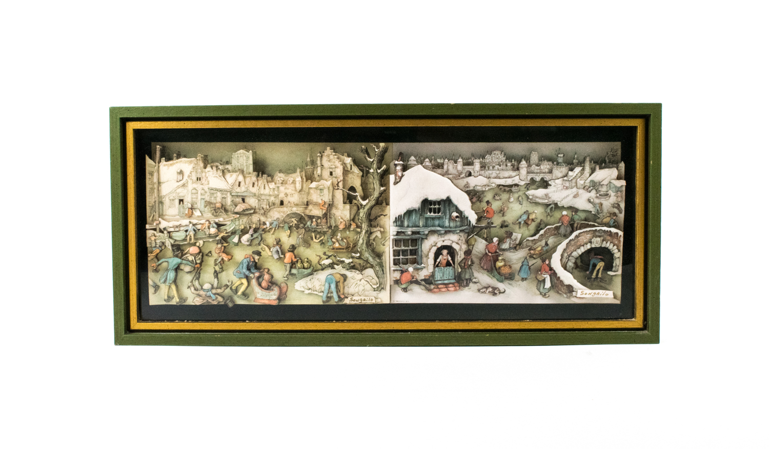 Pair of Judy Songailo Framed Papier-Toles