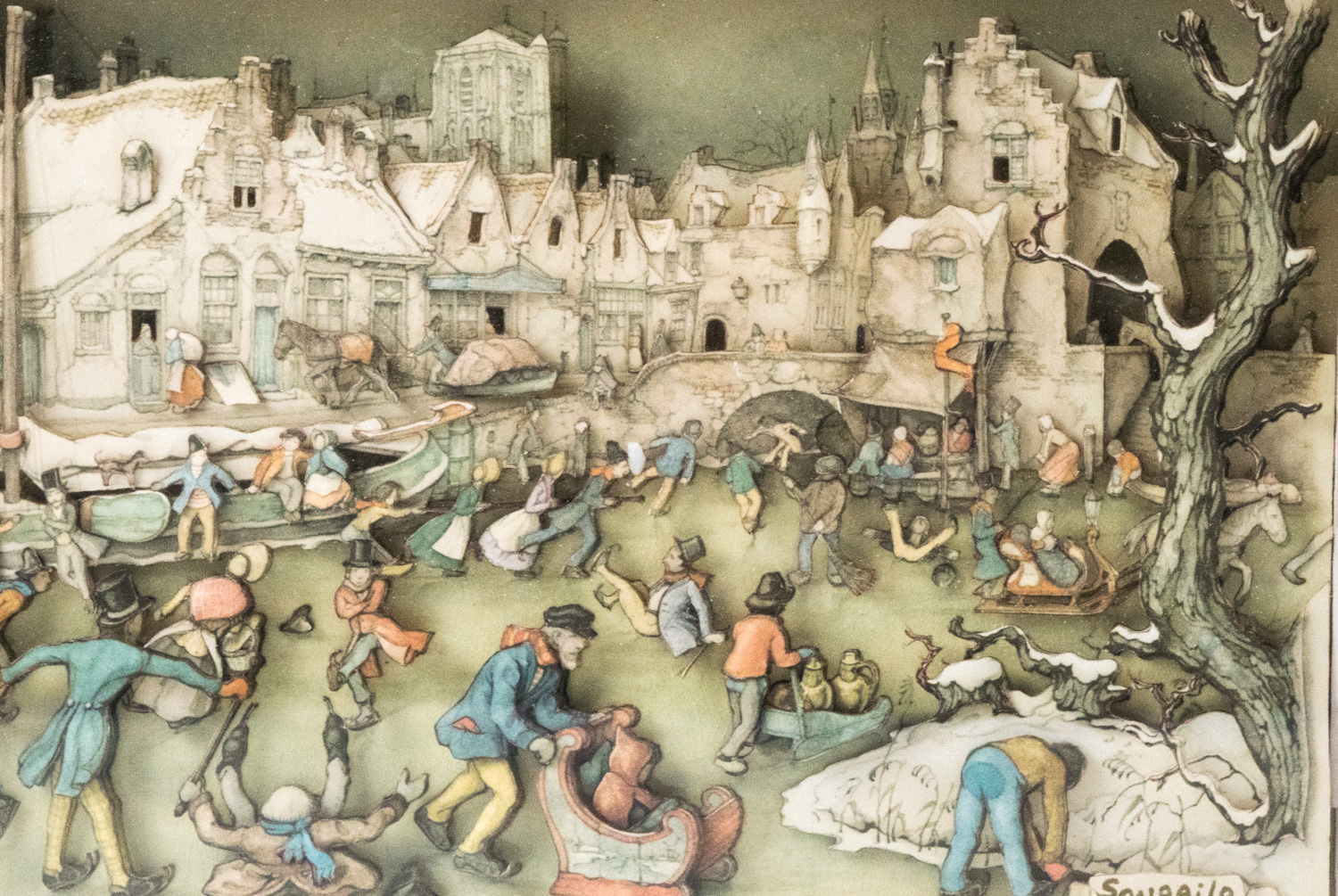 Pair of Judy Songailo Framed Papier-Toles