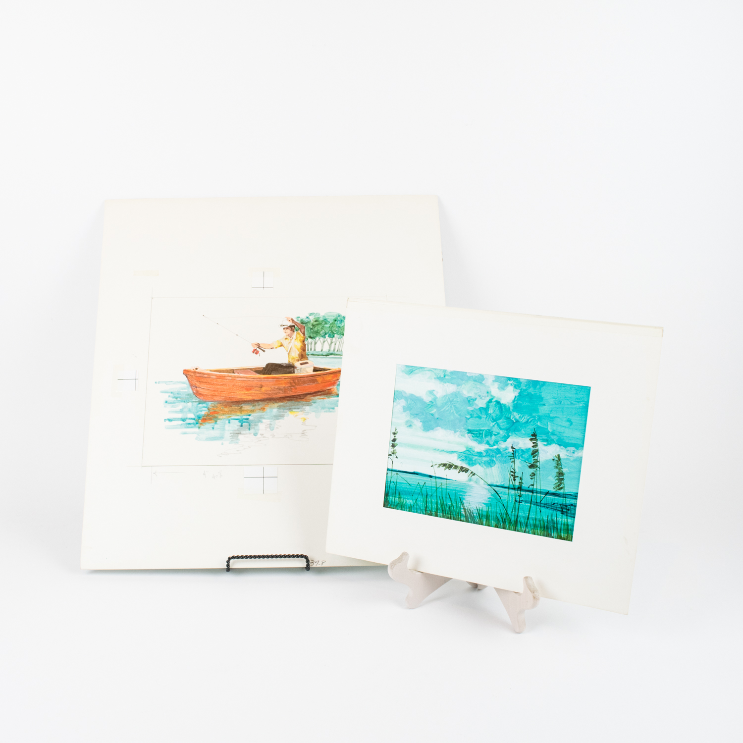 Pair of Acrylic Landscapes Sketches on Board