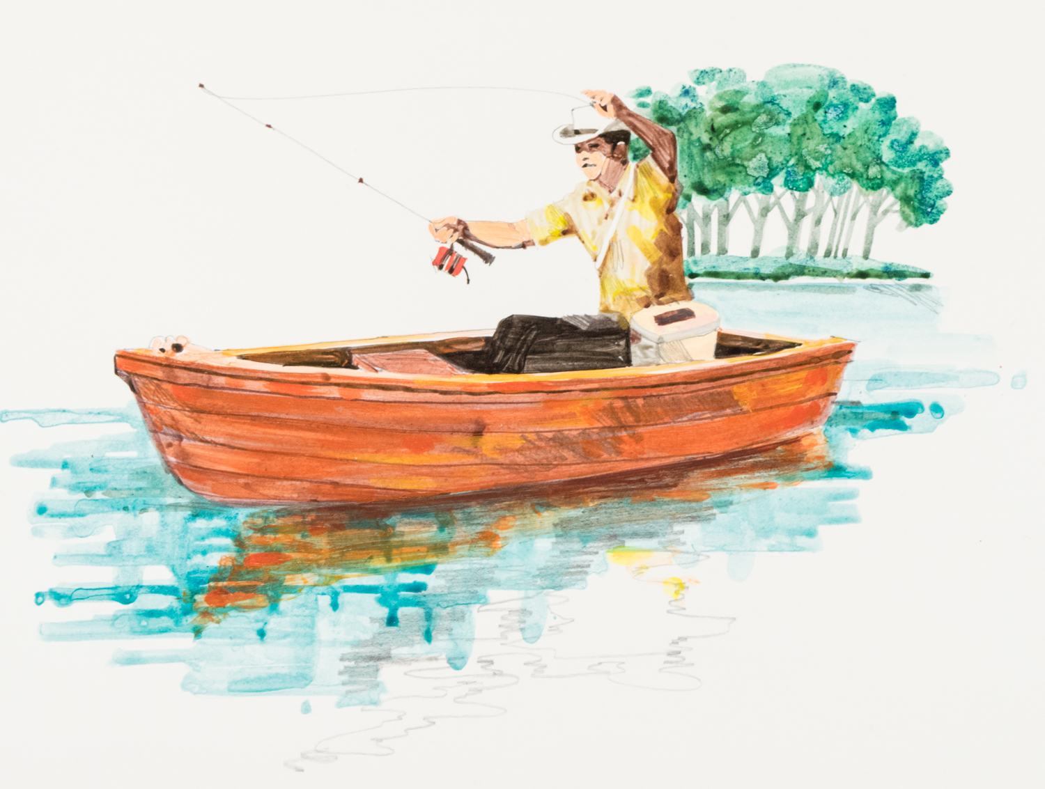 Pair of Acrylic Landscapes Sketches on Board