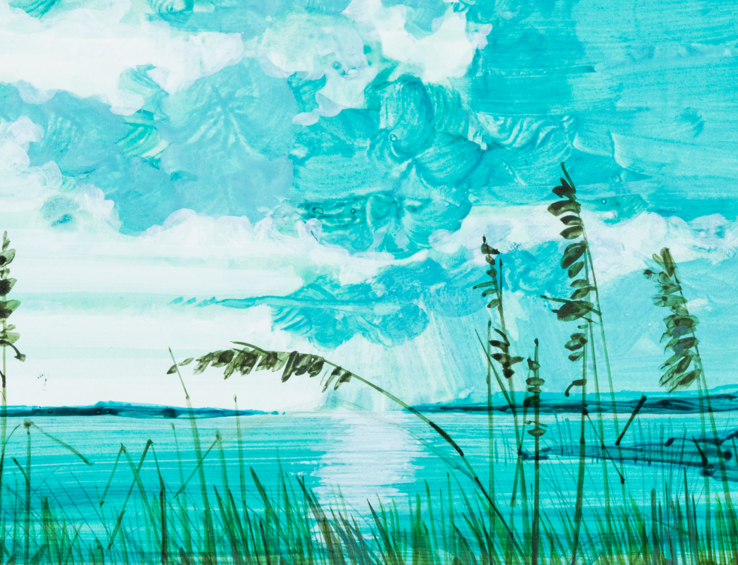 Pair of Acrylic Landscapes Sketches on Board