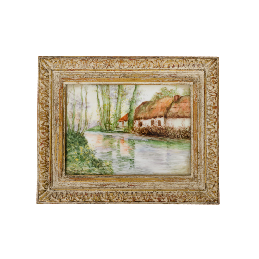 M.A. Devlin Hand-Painted Landscape Porcelain Plaque