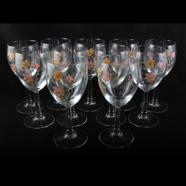 Floral Wine Glass Set