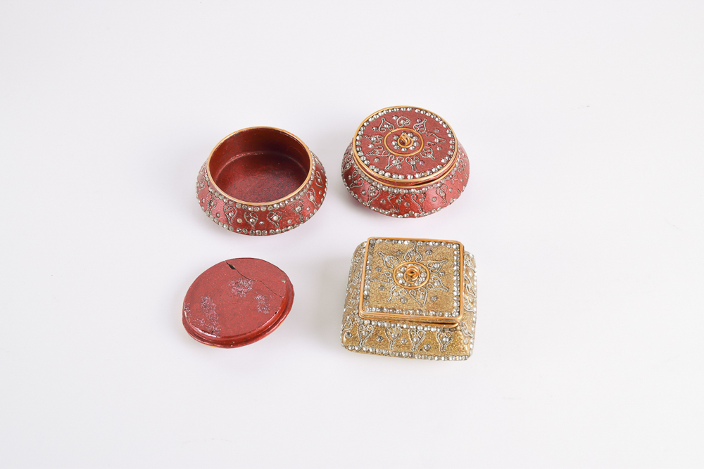 Ornate Trinket Boxes including Buddha