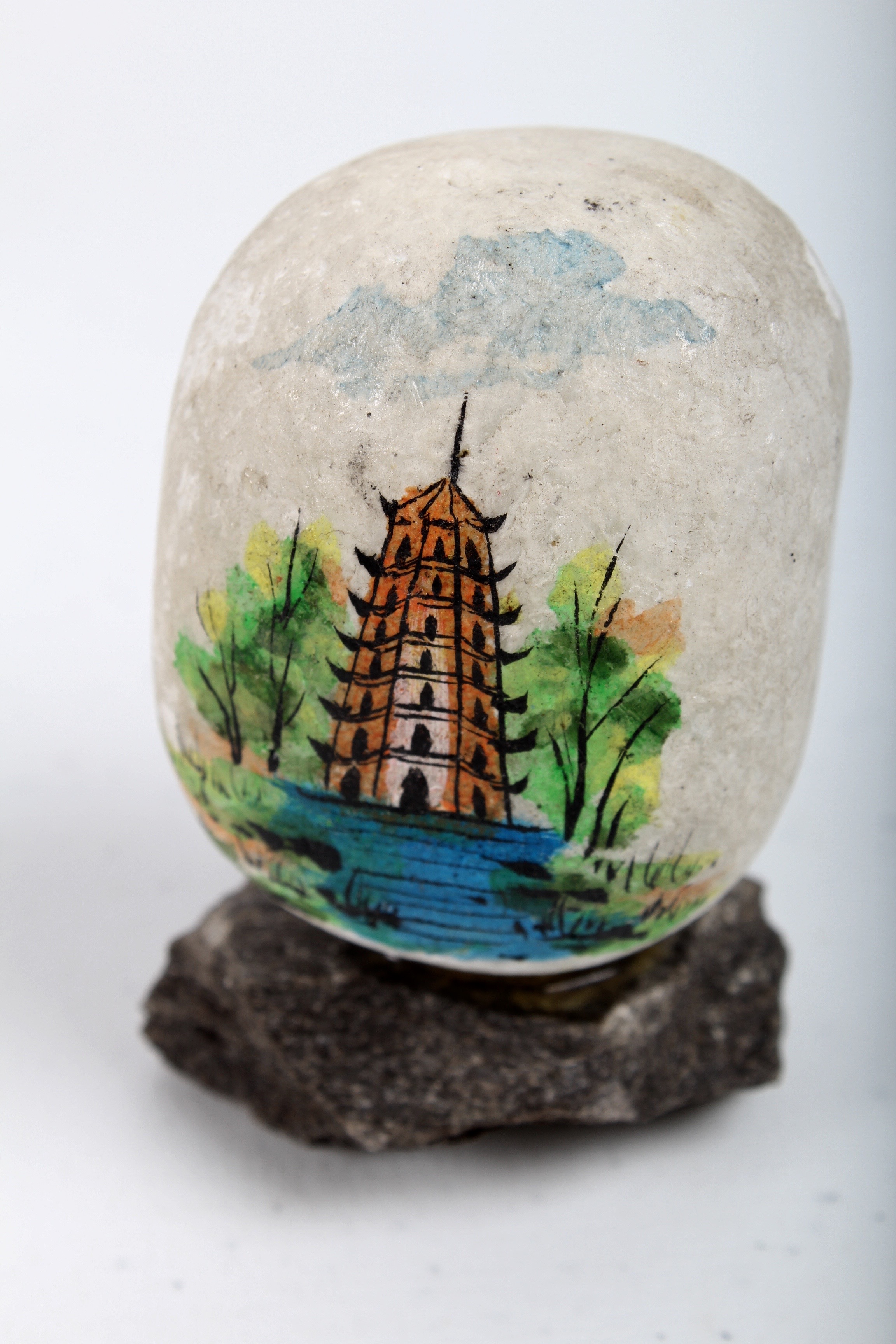 Generous Collection Of Decorated Stone Eggs