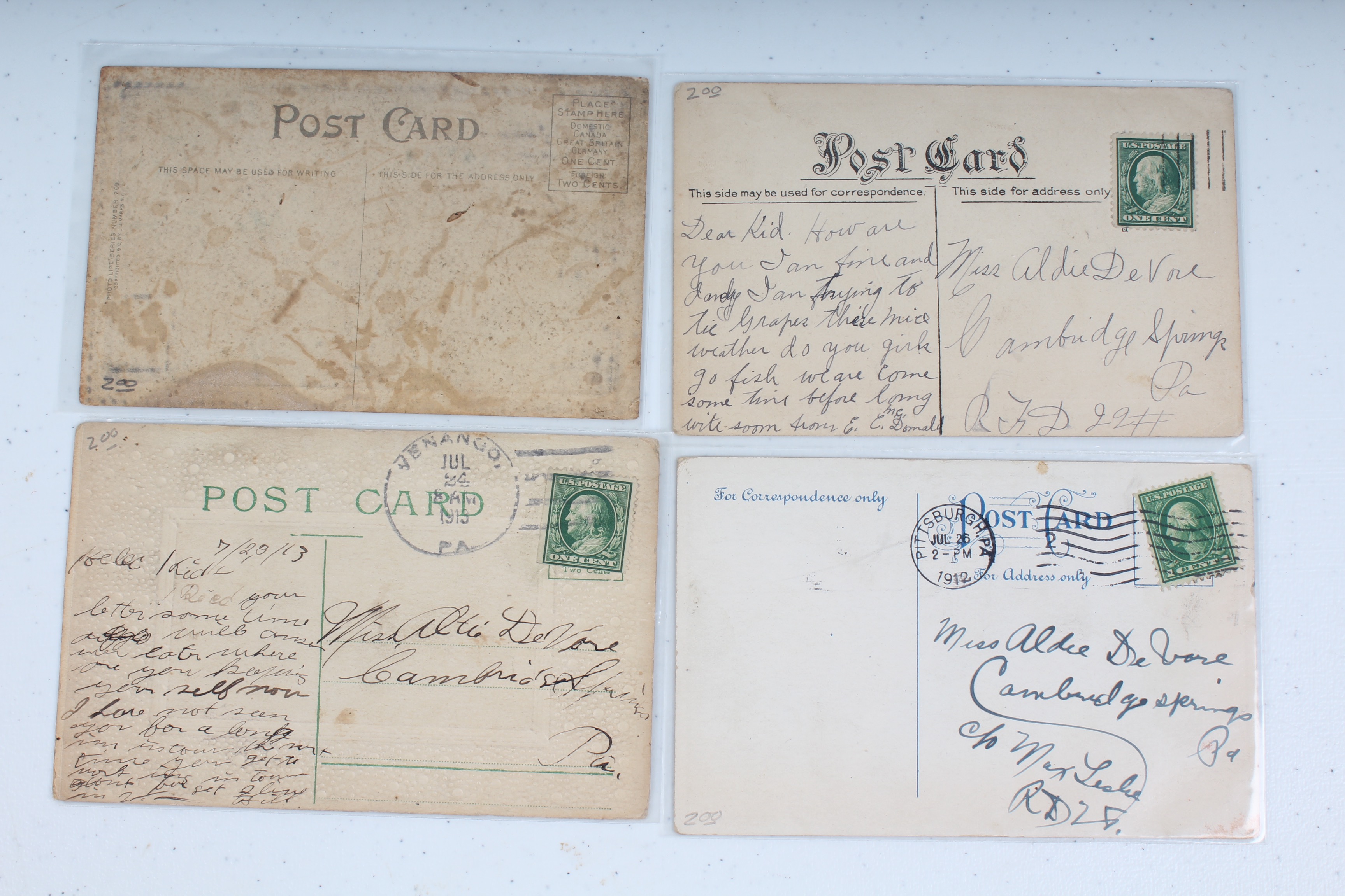 Collection of Antique Lover's Postcards
