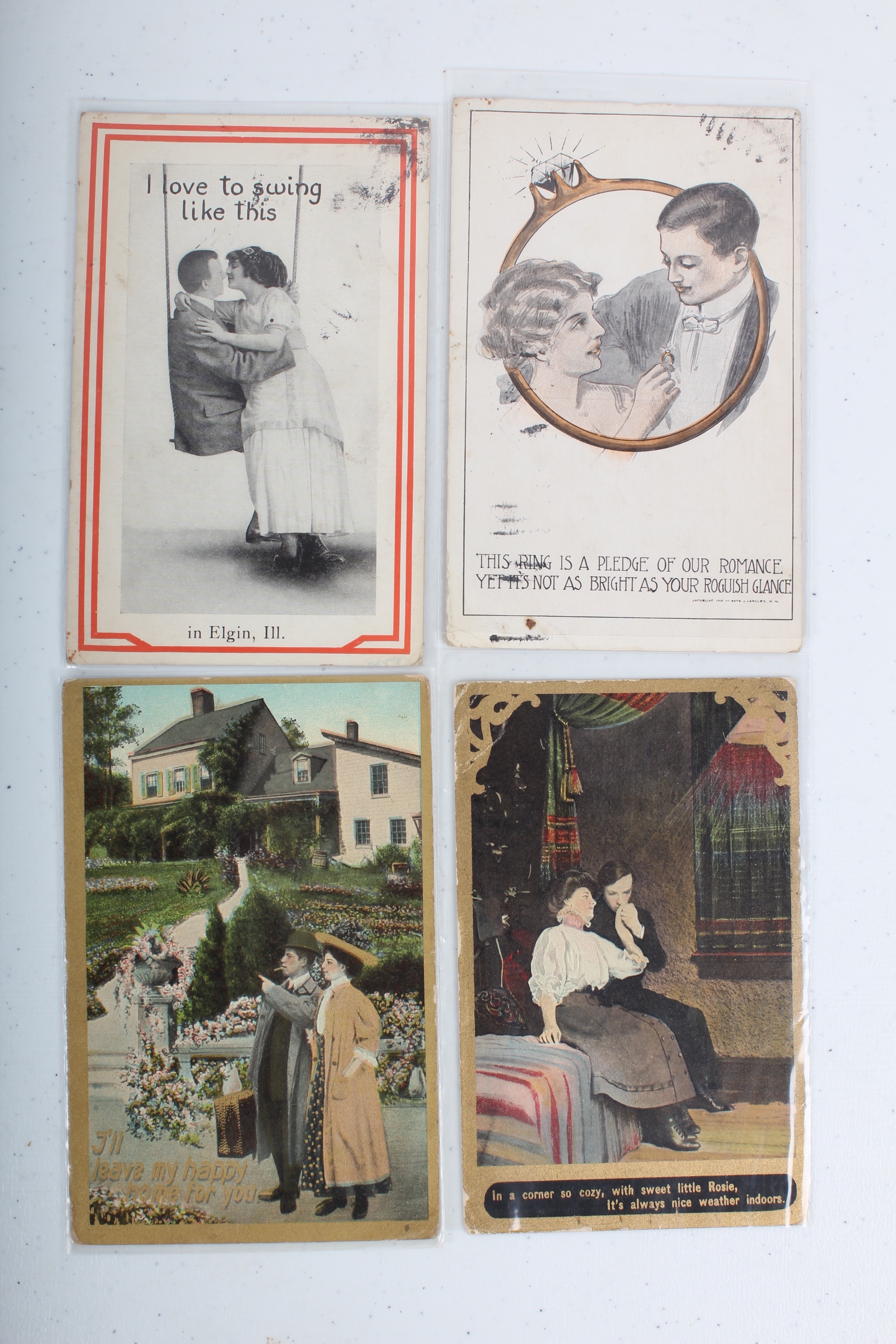 Collection of Antique Lover's Postcards