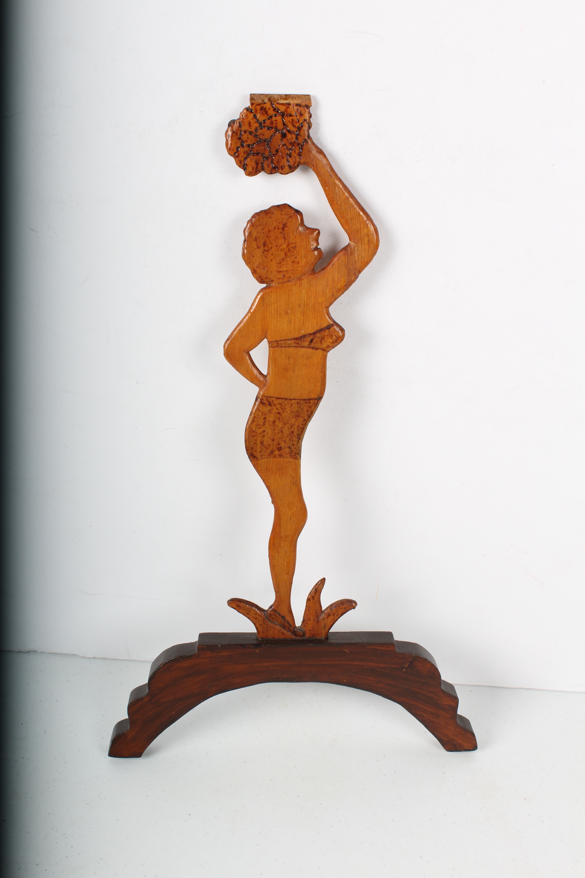 Pair of 1930's Stylized  Pyrography Dancers