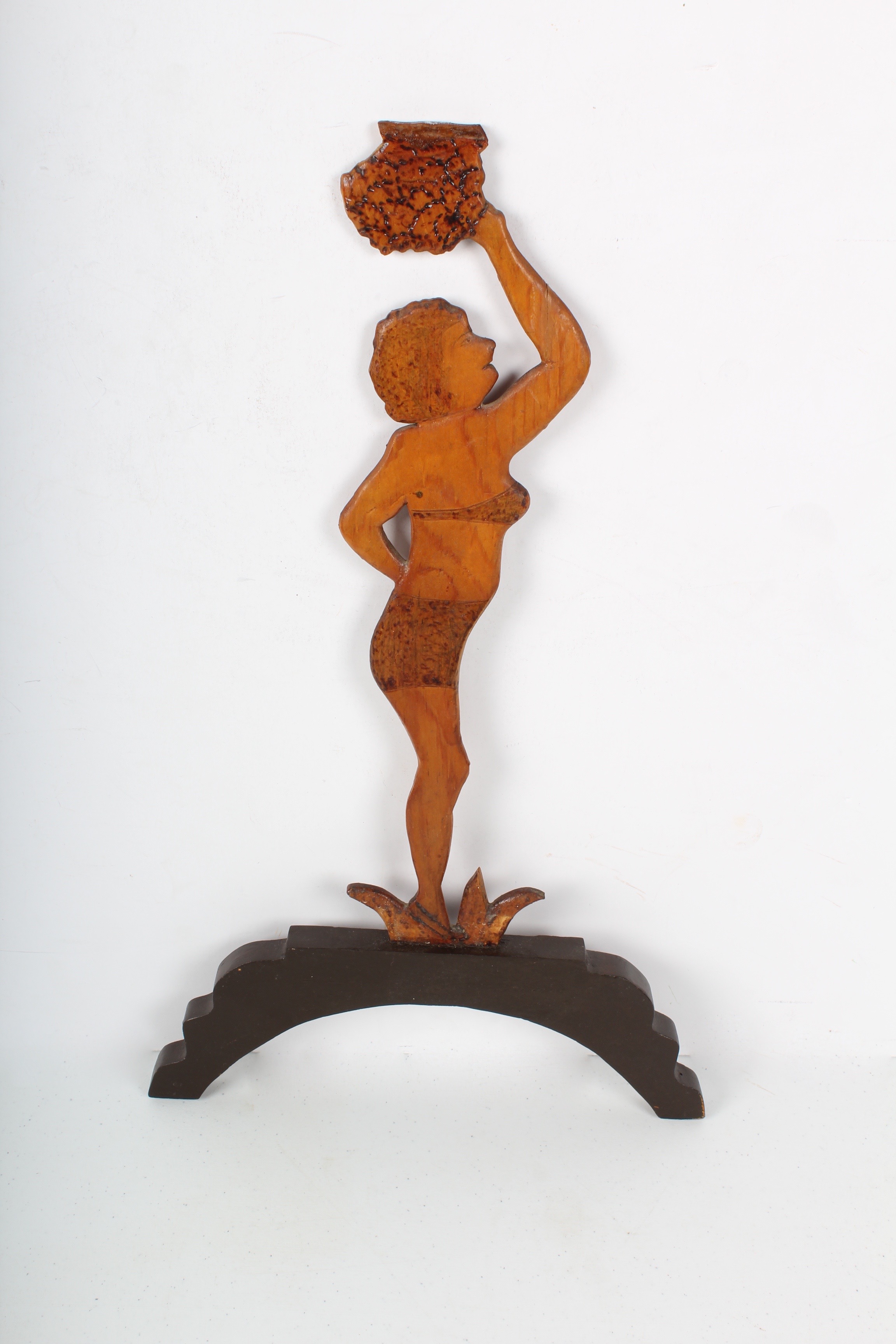 Pair of 1930's Stylized  Pyrography Dancers