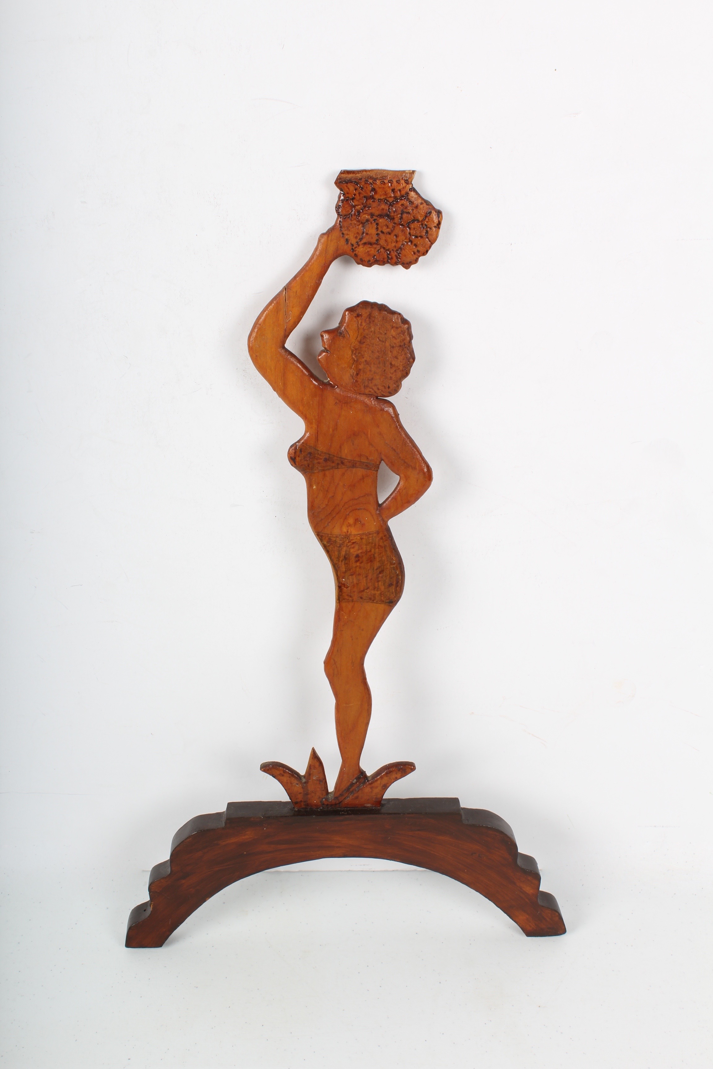 Pair of 1930's Stylized  Pyrography Dancers
