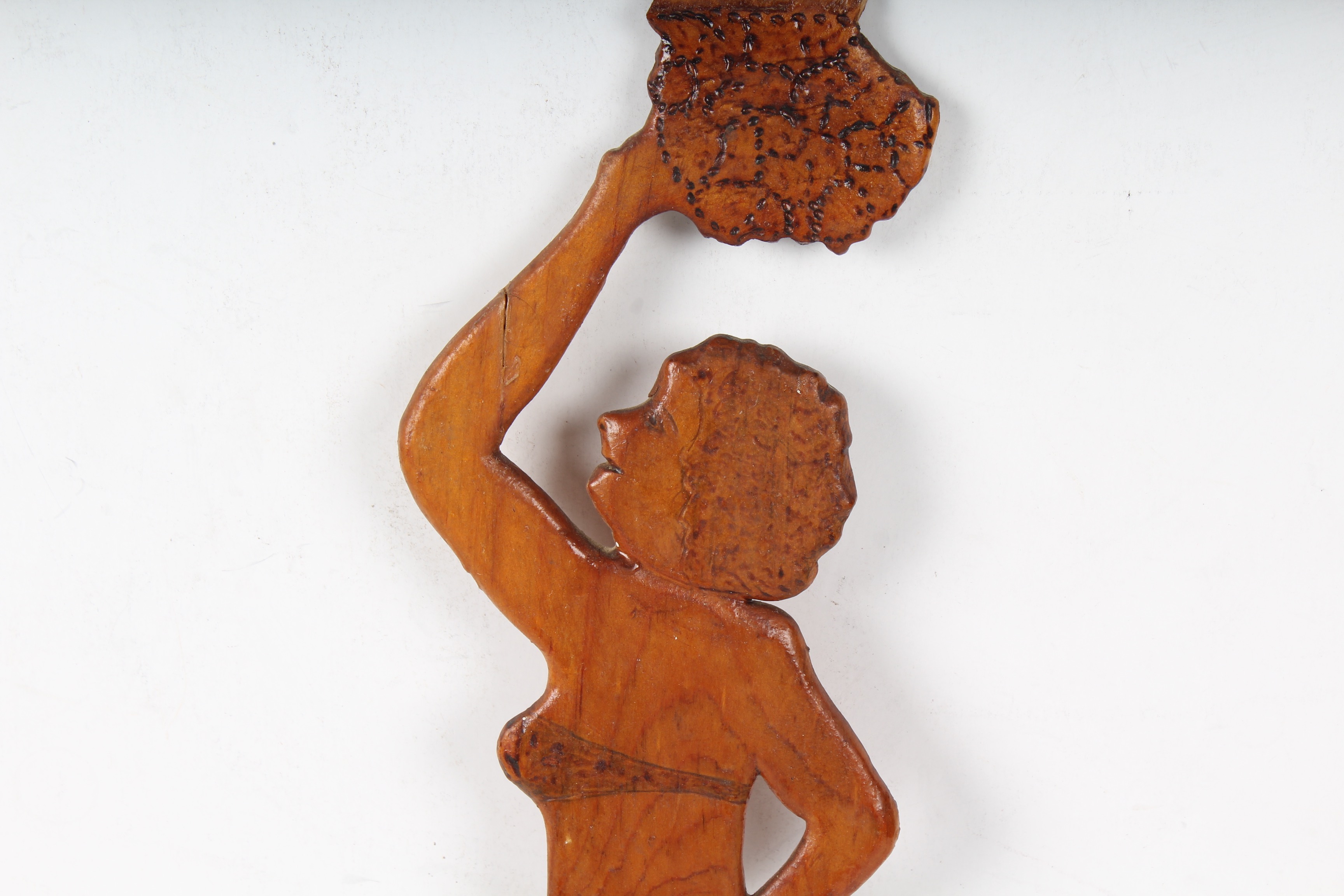 Pair of 1930's Stylized  Pyrography Dancers