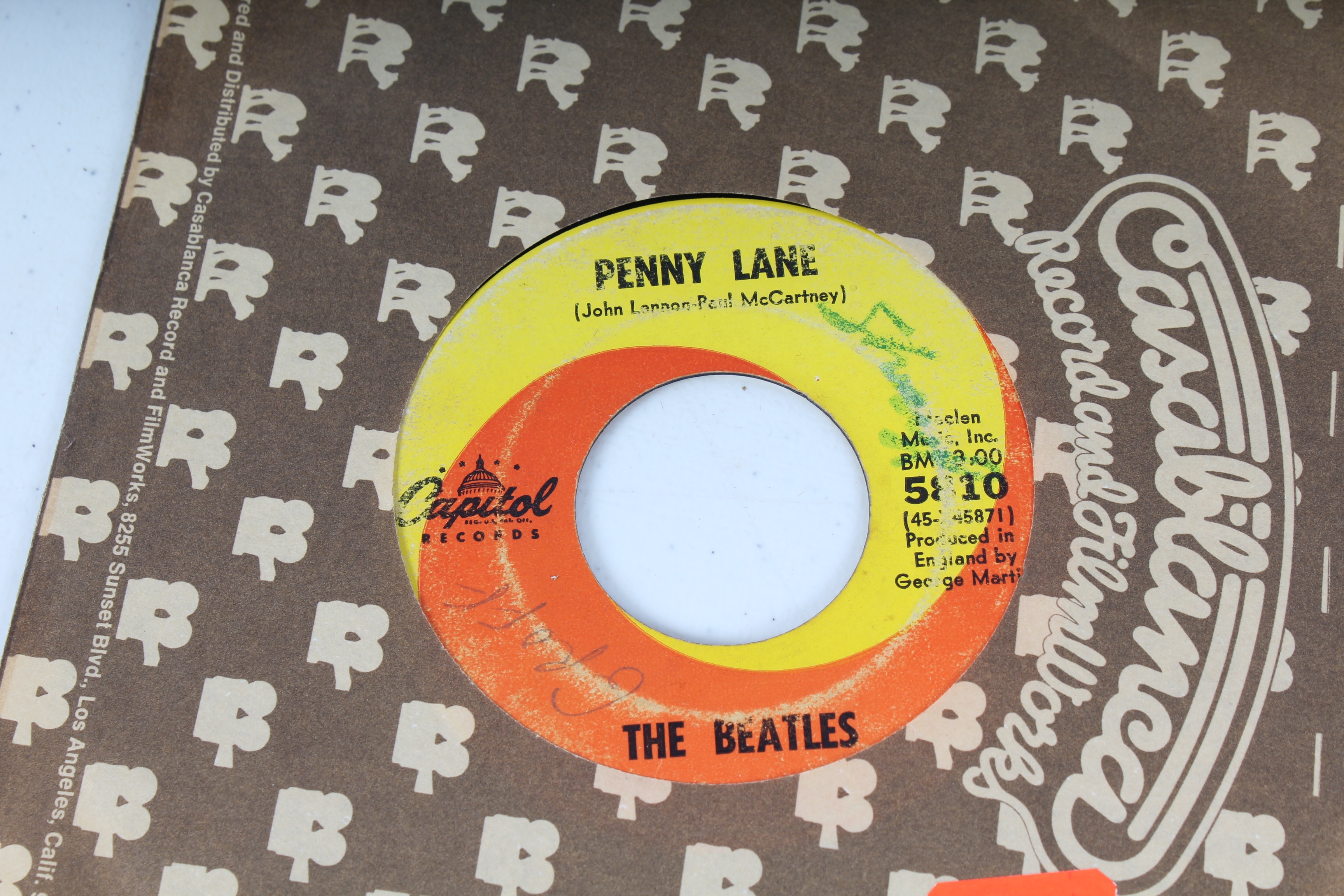 Large Collection of Vintage 45 RPM Records Featuring the Beatles