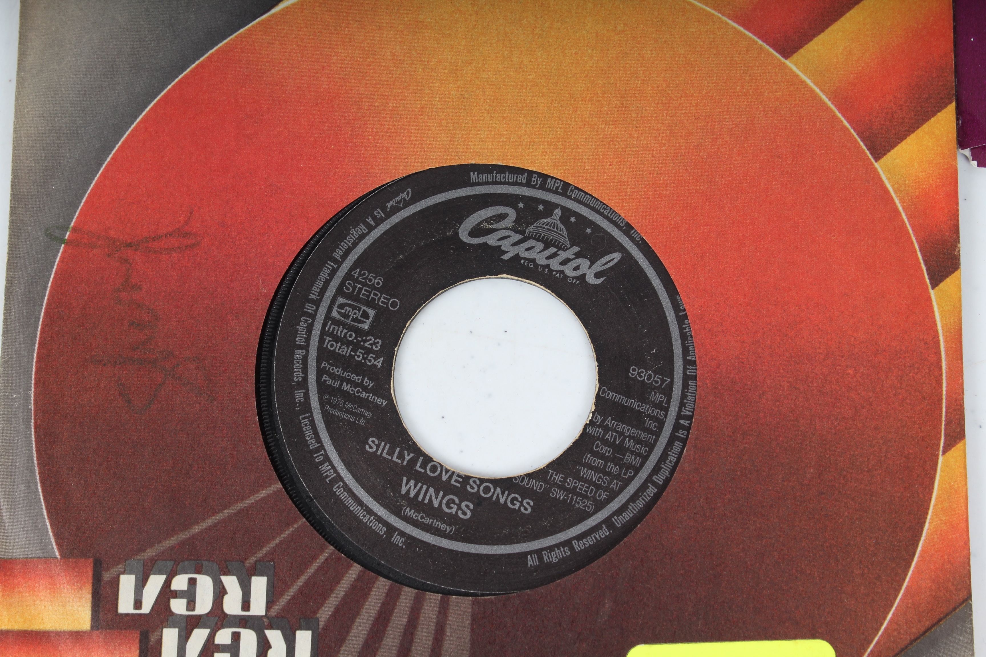 Large Collection of Vintage 45 RPM Records Featuring the Beatles