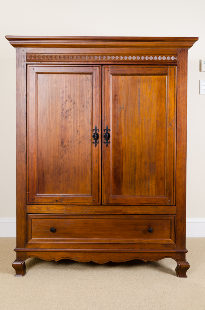 Carved Wood Entertainment Center