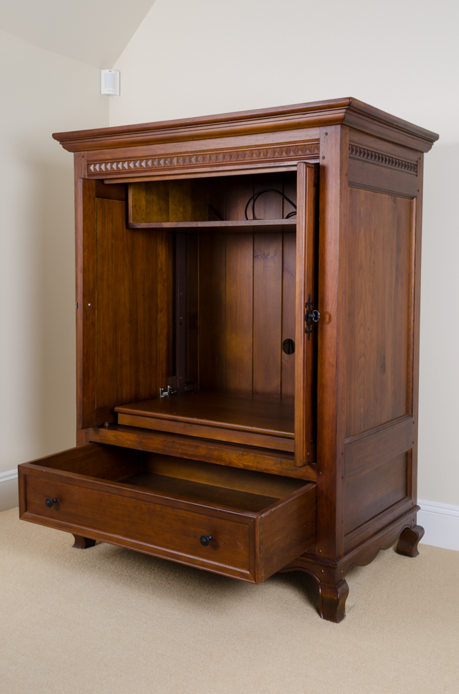 Carved Wood Entertainment Center