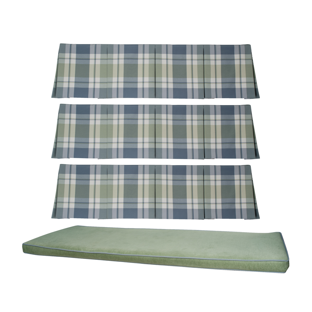 Plaid Valances And Window Seat Cushion
