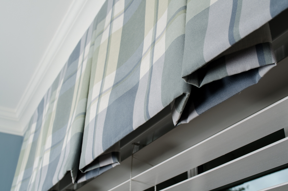 Plaid Valances And Window Seat Cushion