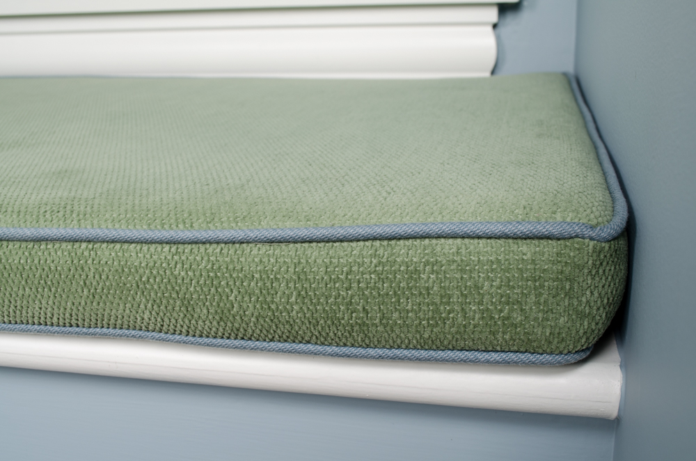 Plaid Valances And Window Seat Cushion