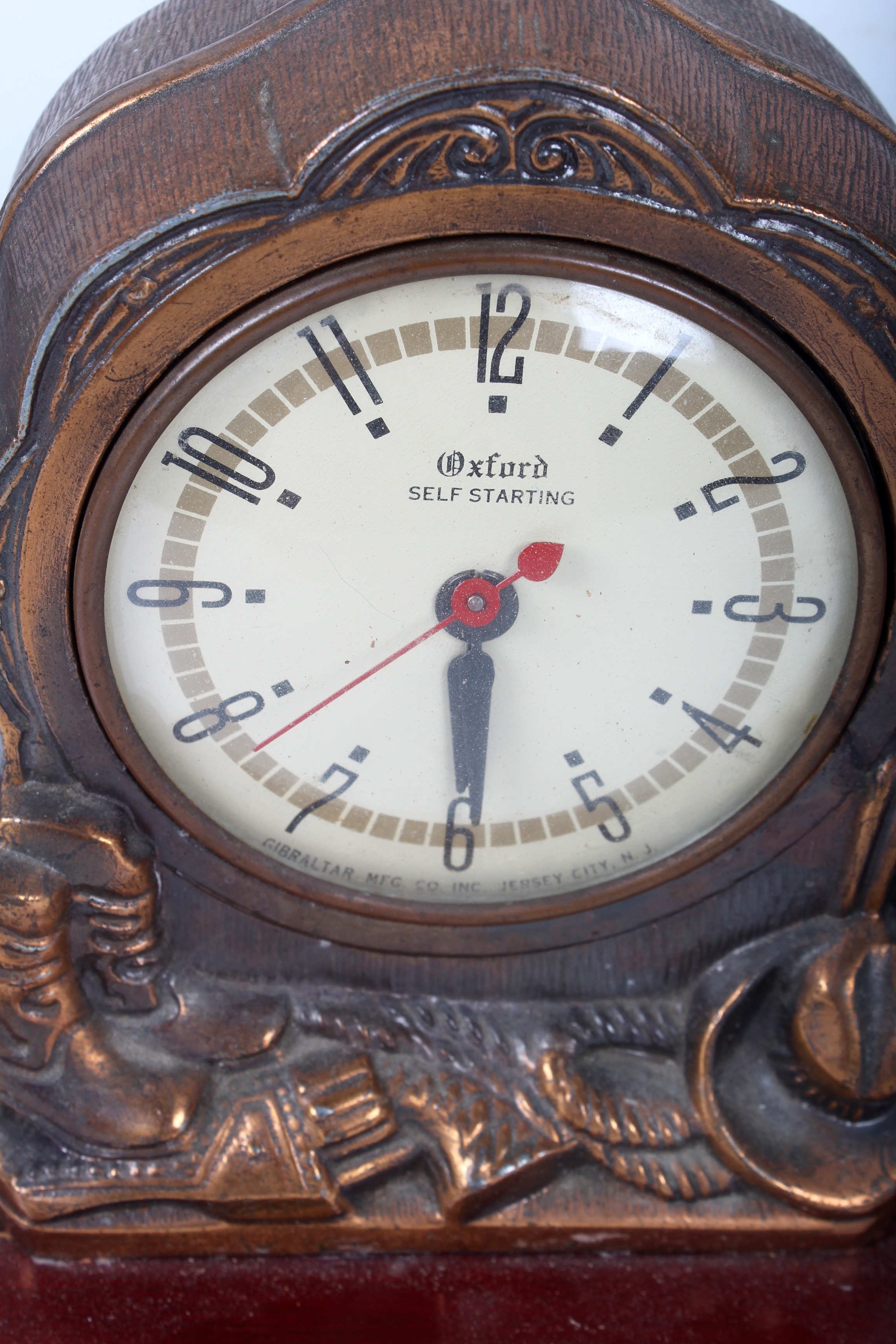 Vintage Bronze Tone Metal Horse Mantle Clock