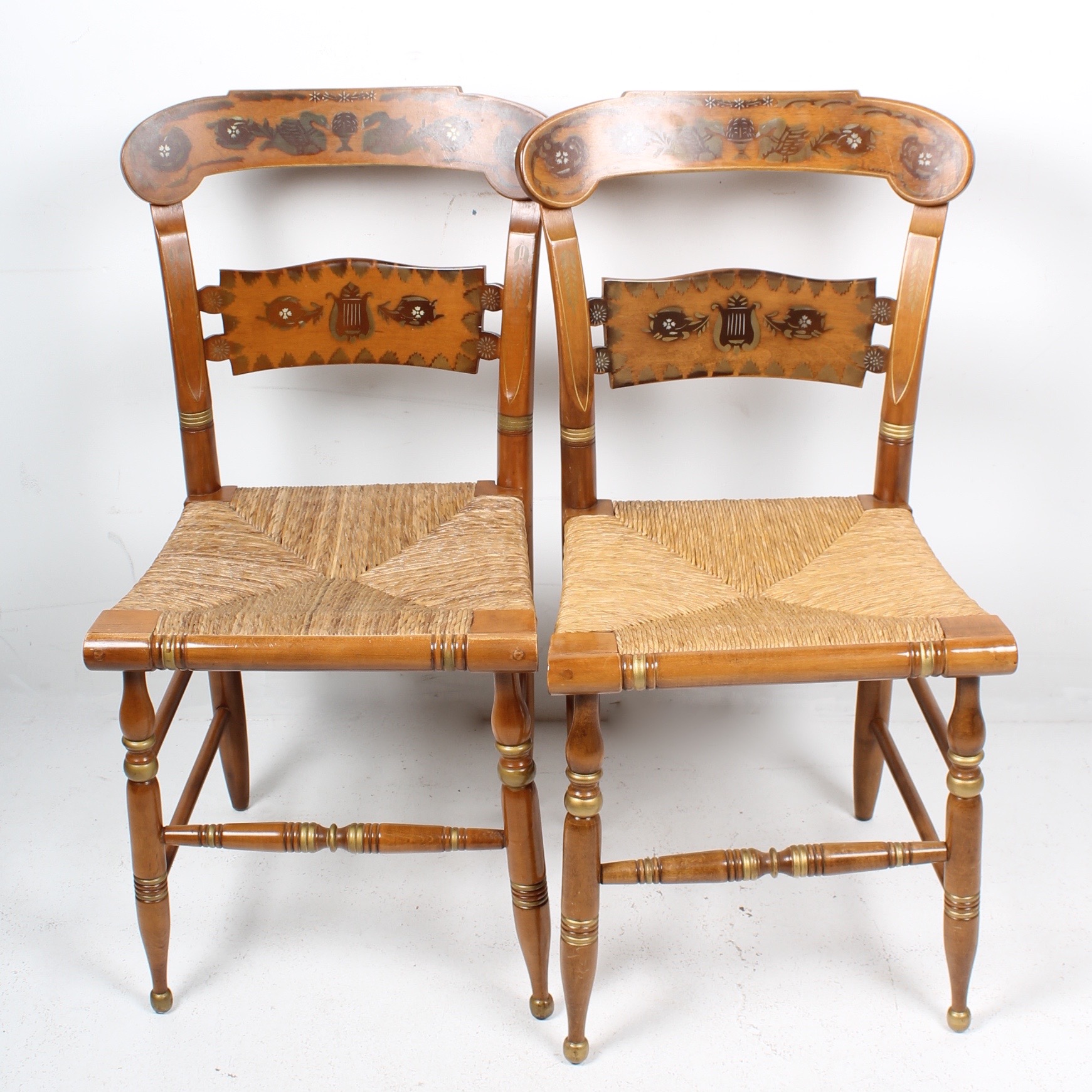 Pair of Ethan Allen Button Back Chairs