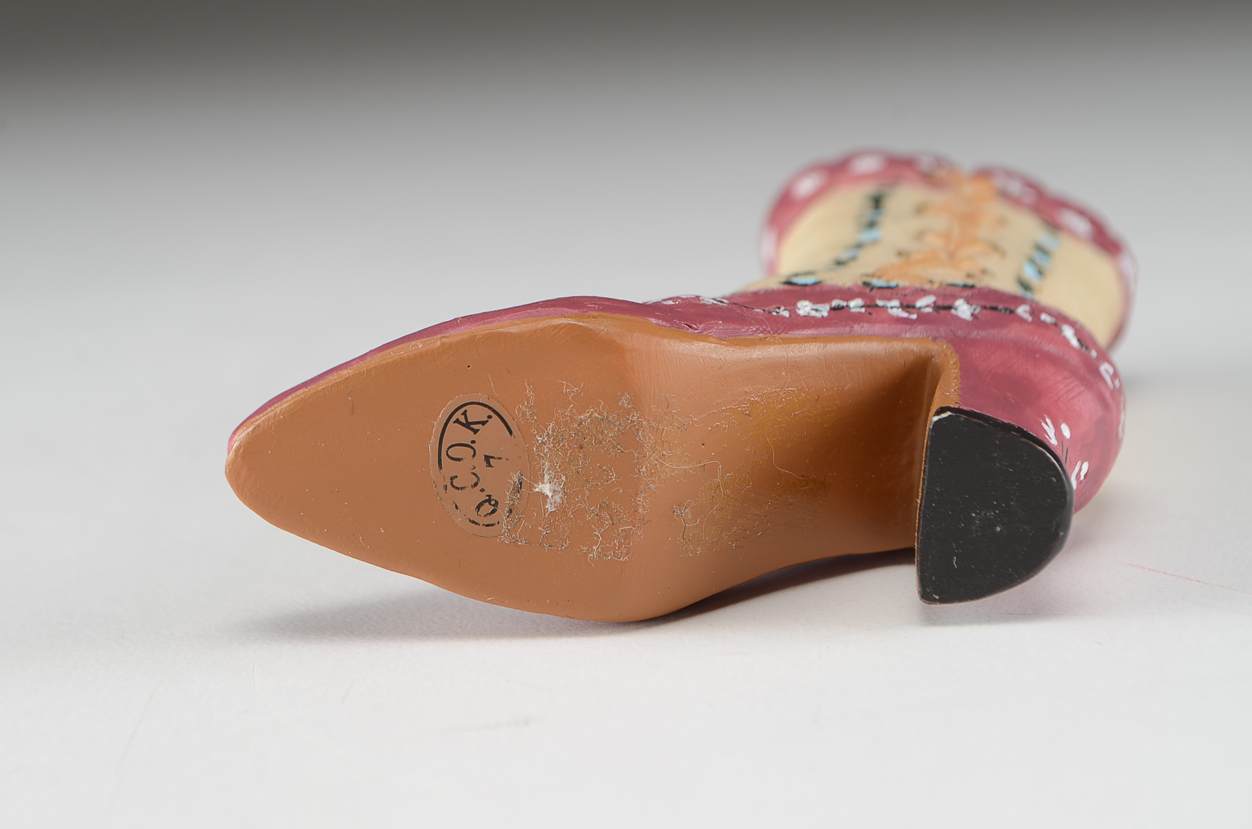 Collection of Four Miniature Resin Shoe Figurines Including Nostalgia
