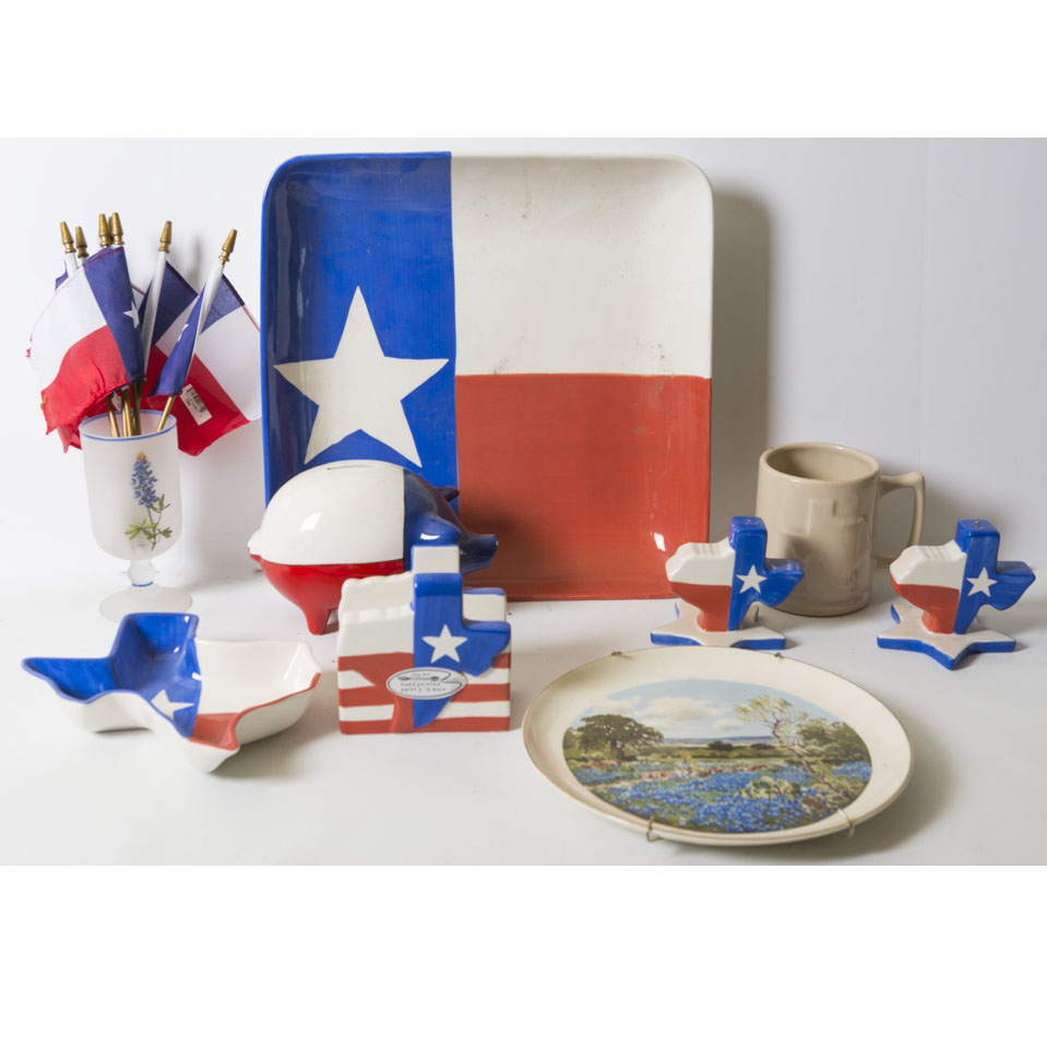 Collection of Ceramic Texas Themed Decor
