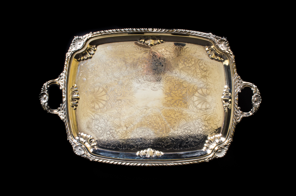 Rogers Silver Plate Footed Tray