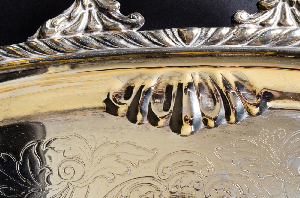 Rogers Silver Plate Footed Tray
