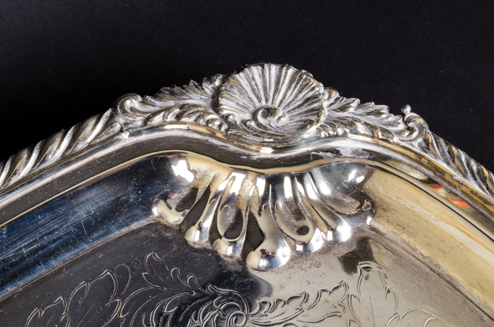 Rogers Silver Plate Footed Tray