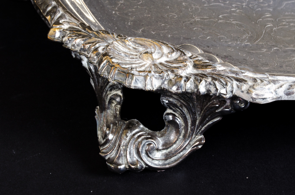 Rogers Silver Plate Footed Tray