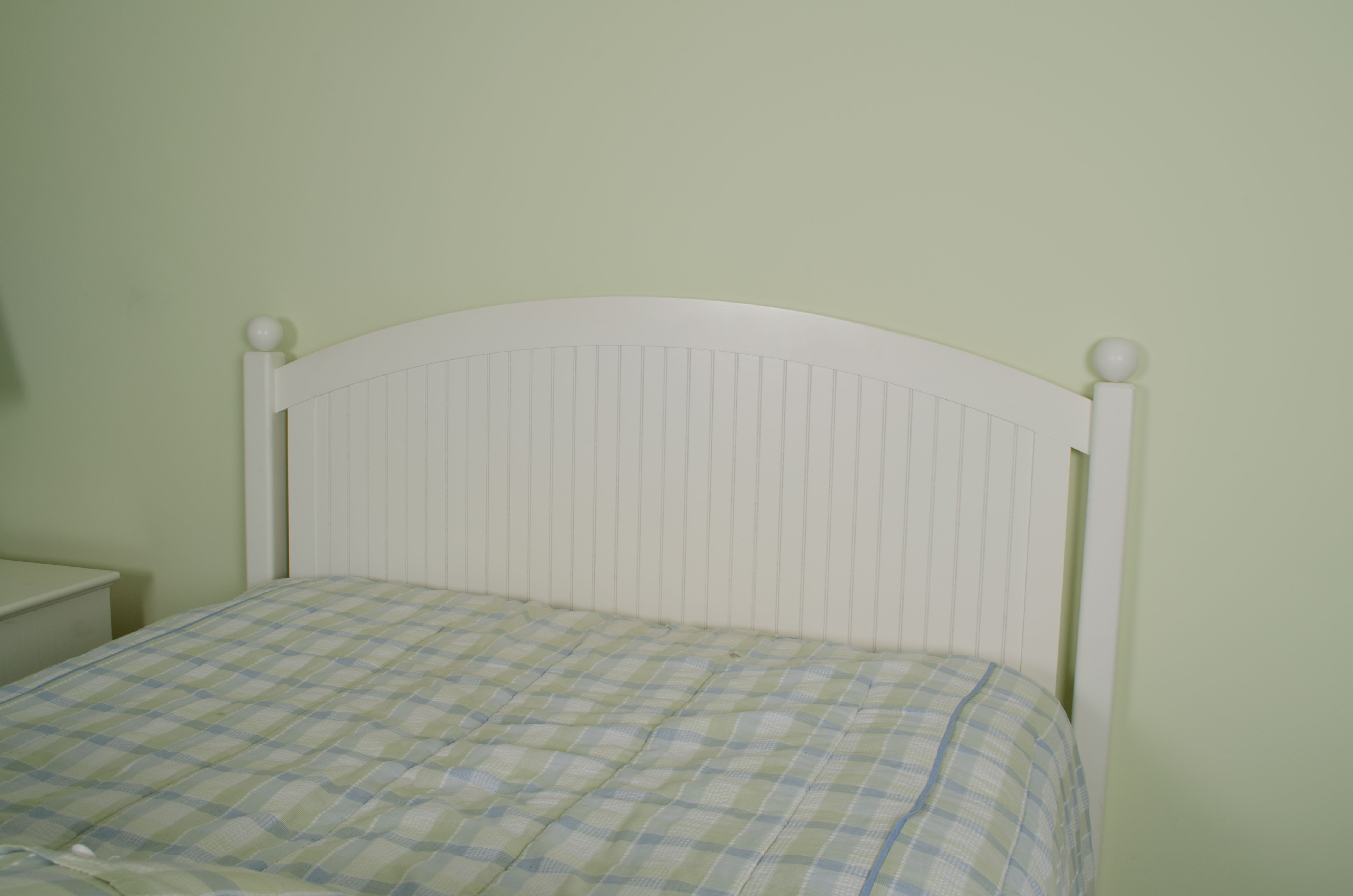 White Beadboard Full Headboard