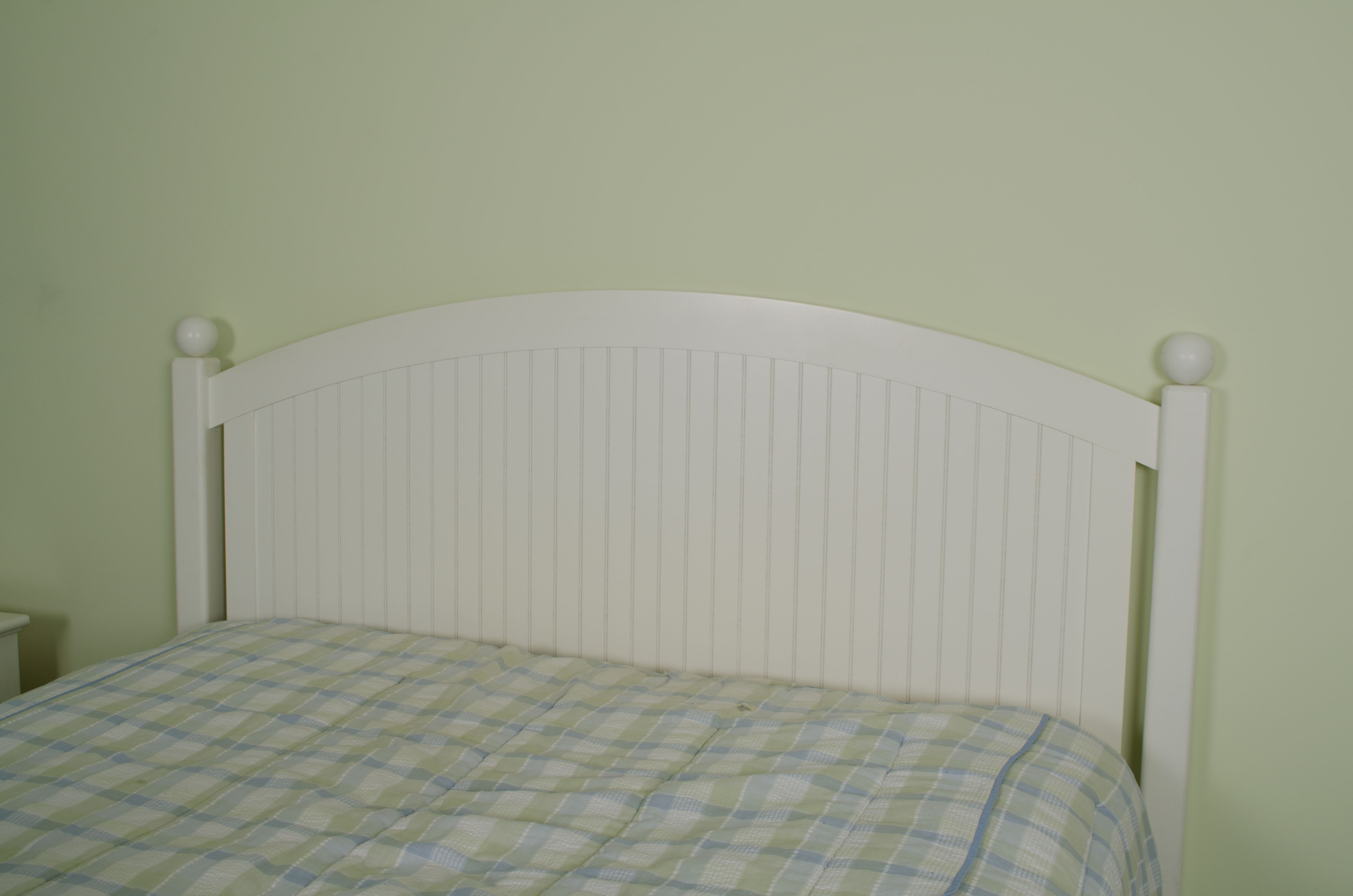 White Beadboard Full Headboard